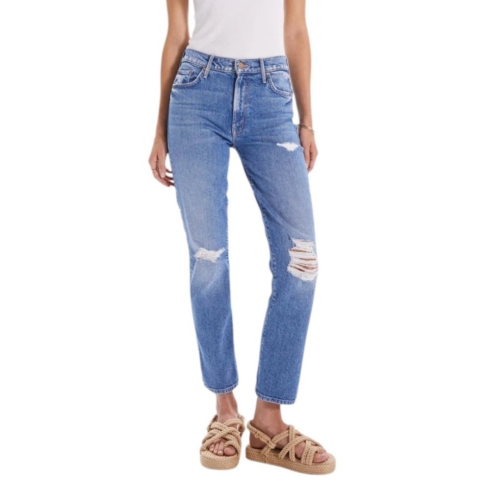 Mother The Insider Ankle Jeans Distressed Ankle and Doom Wash Size 29 Denim